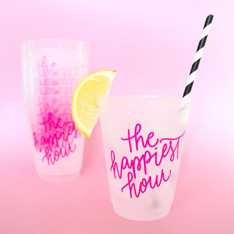 Happiest Hour Frosted Cups - Pink