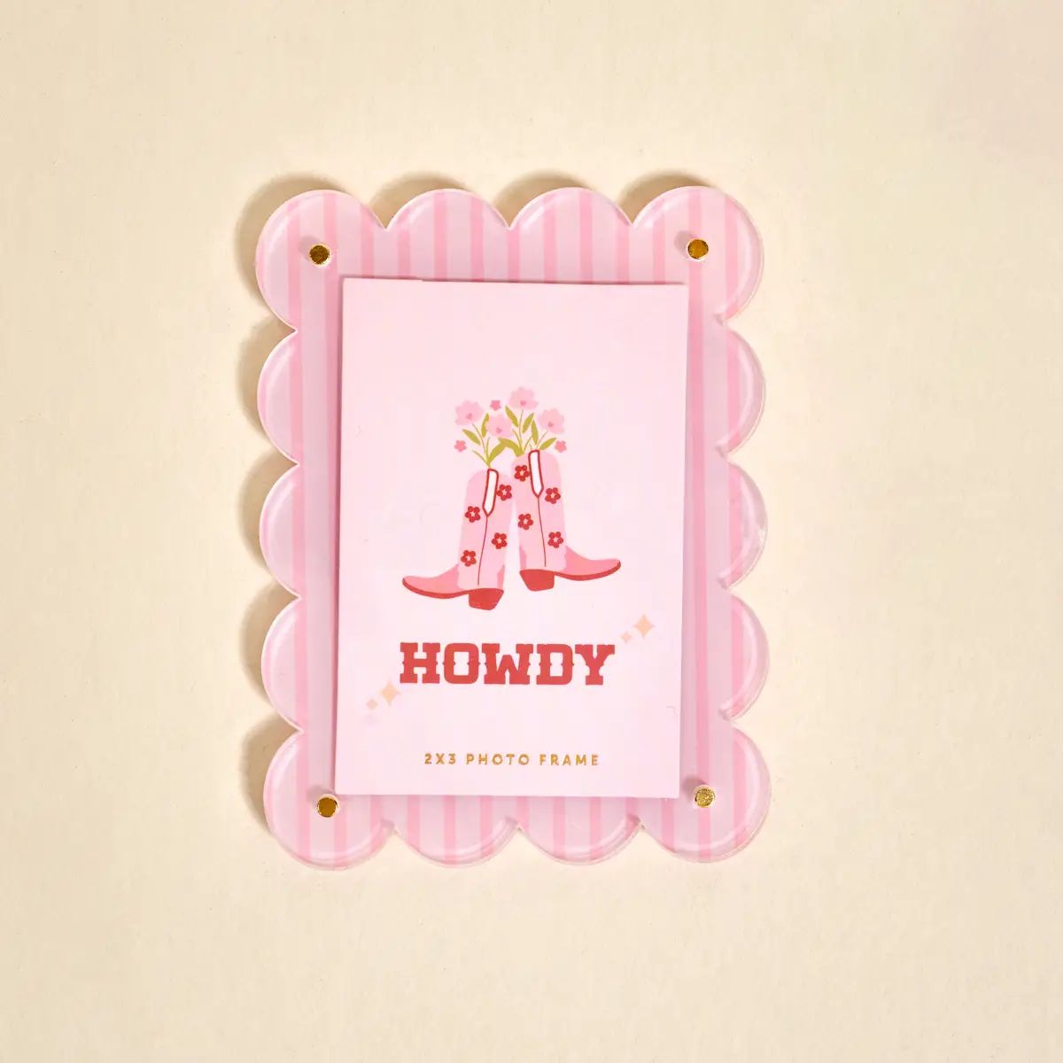Mini Acrylic Frame Magnet - Pink Stripes