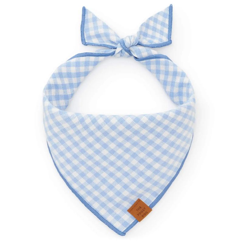 Sky Blue Gingham Dog Bandana