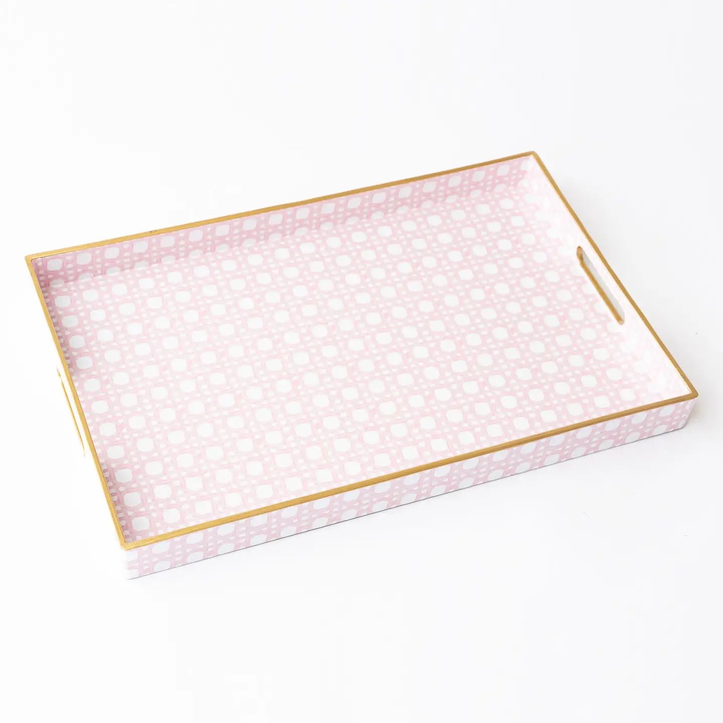 Pink Cane Vanity Tray