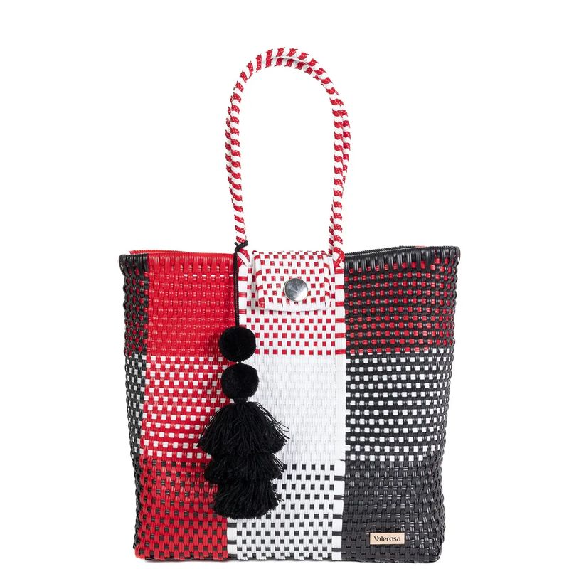 Red &amp; White Hombro Tote