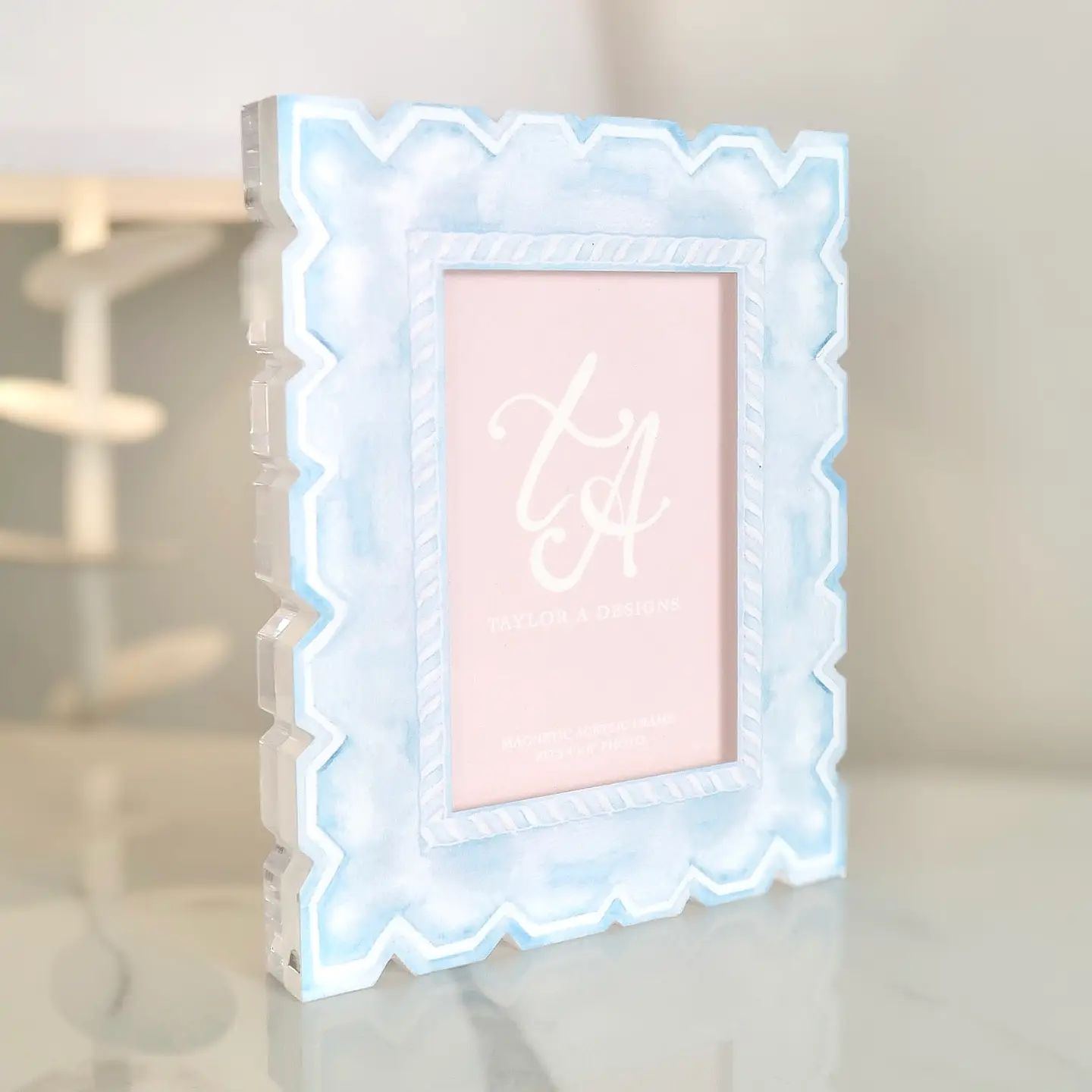 Acrylic Magnetic Frame - Blue and White