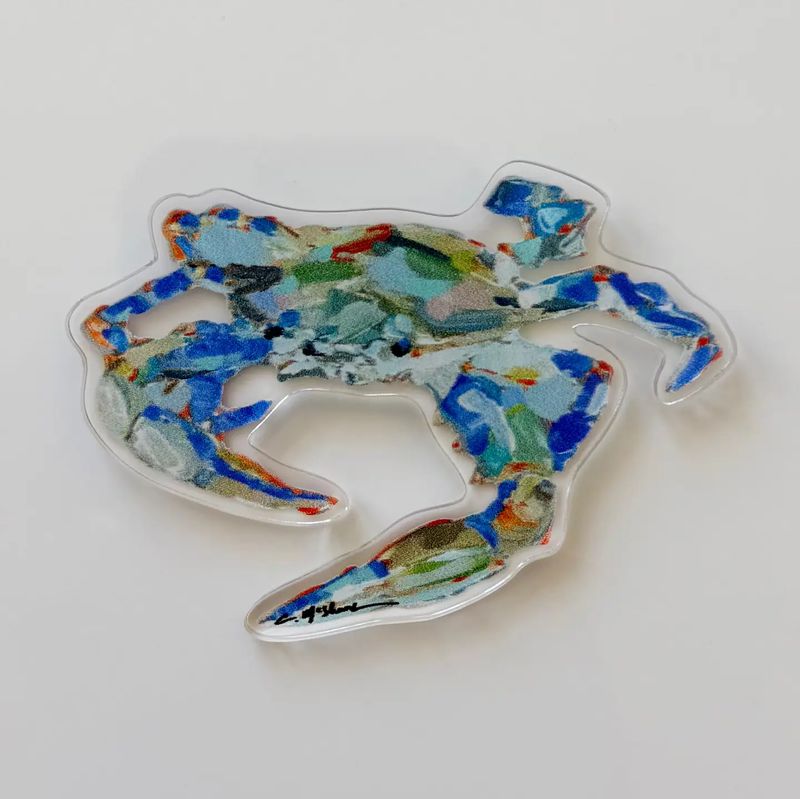 Blue Crab Acrylic Magnet