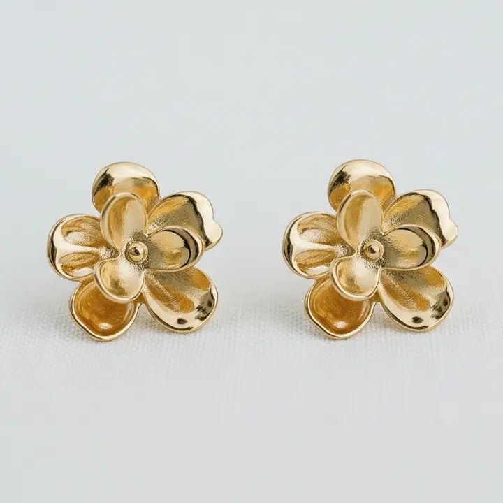 Gold Flower Earrings
