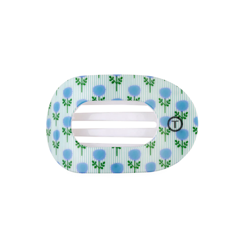Medium Flat Hair Clip - Blue Marigold