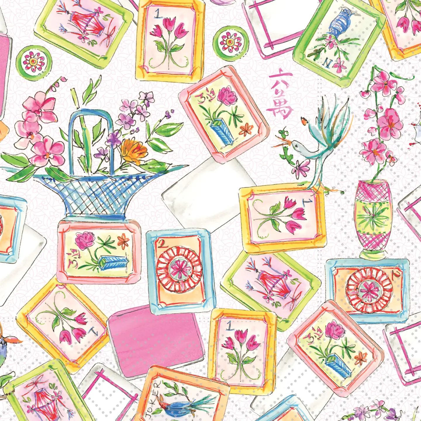 Mahjong All Over Cocktail Napkins