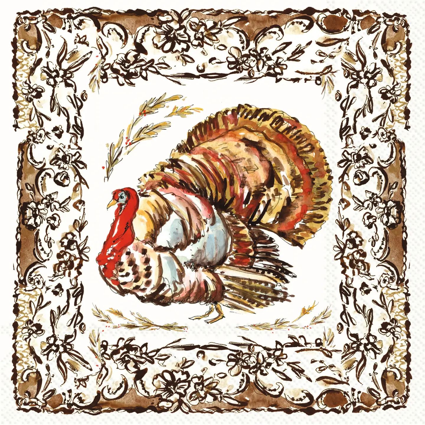 Turkey Toile Lunch Napkins