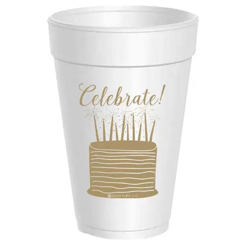 Celebrate Styrofoam Cups