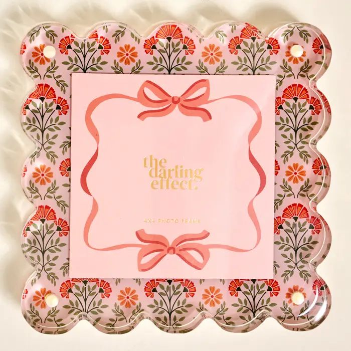Square Scalloped Picture Frame - Dusty Rose