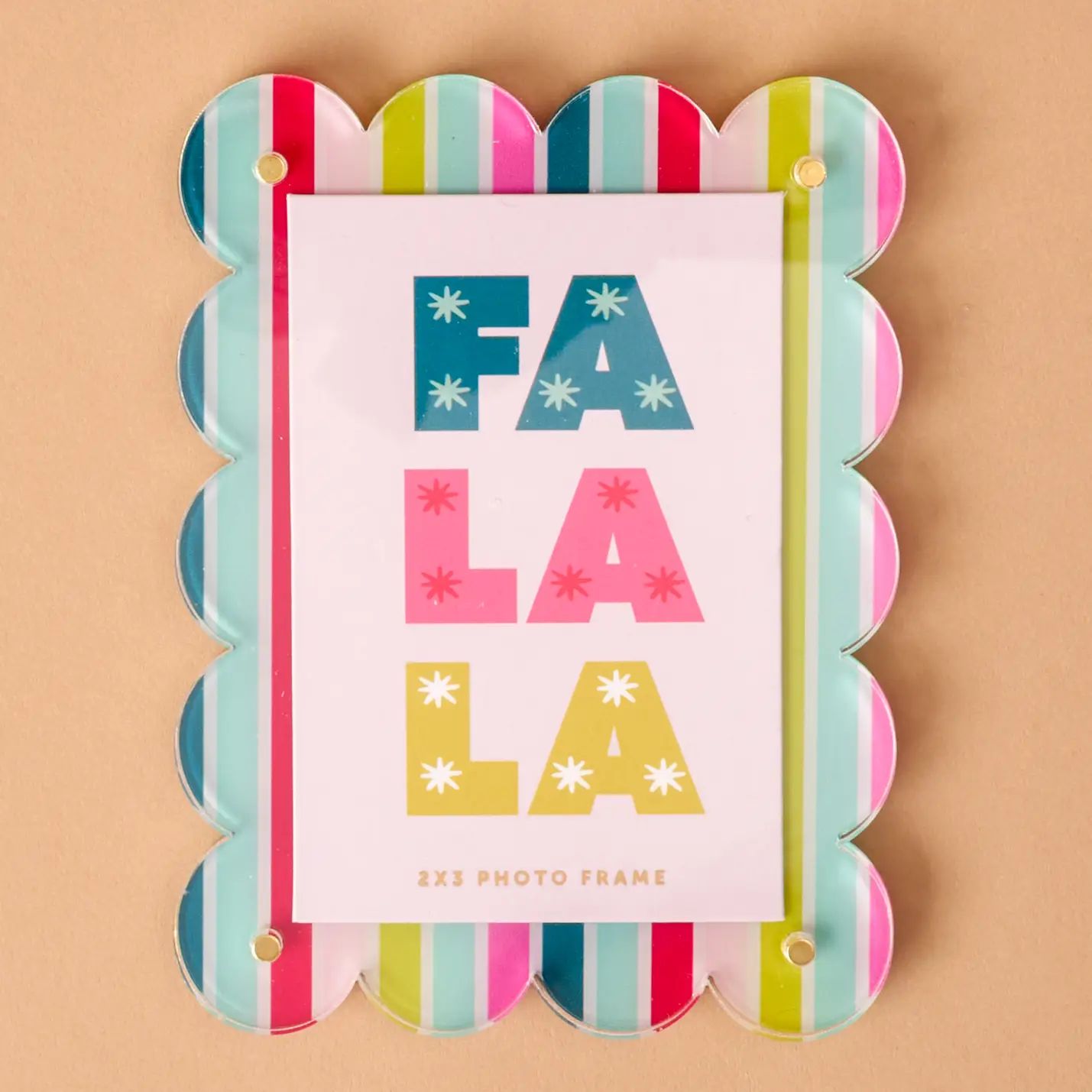 Mini Acrylic Frame Magnet - Fa La La