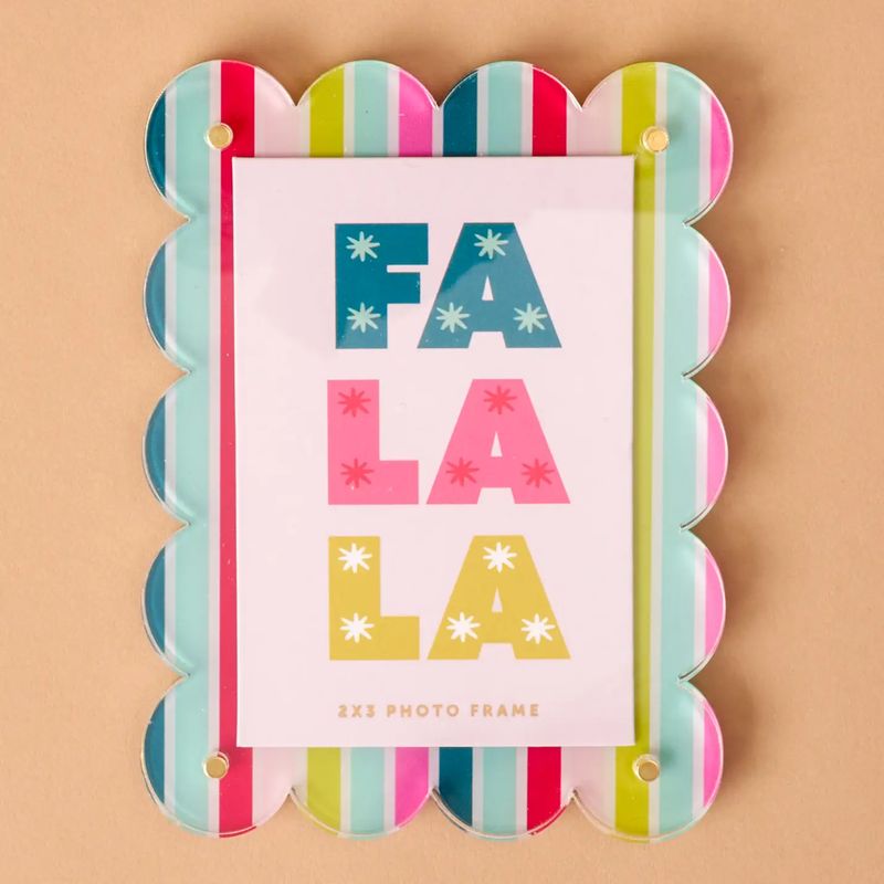 Mini Acrylic Frame Magnet - Fa La La