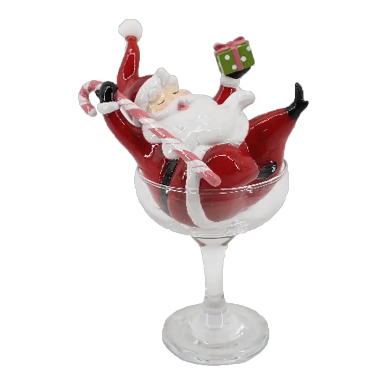 Santa in Martini Glass