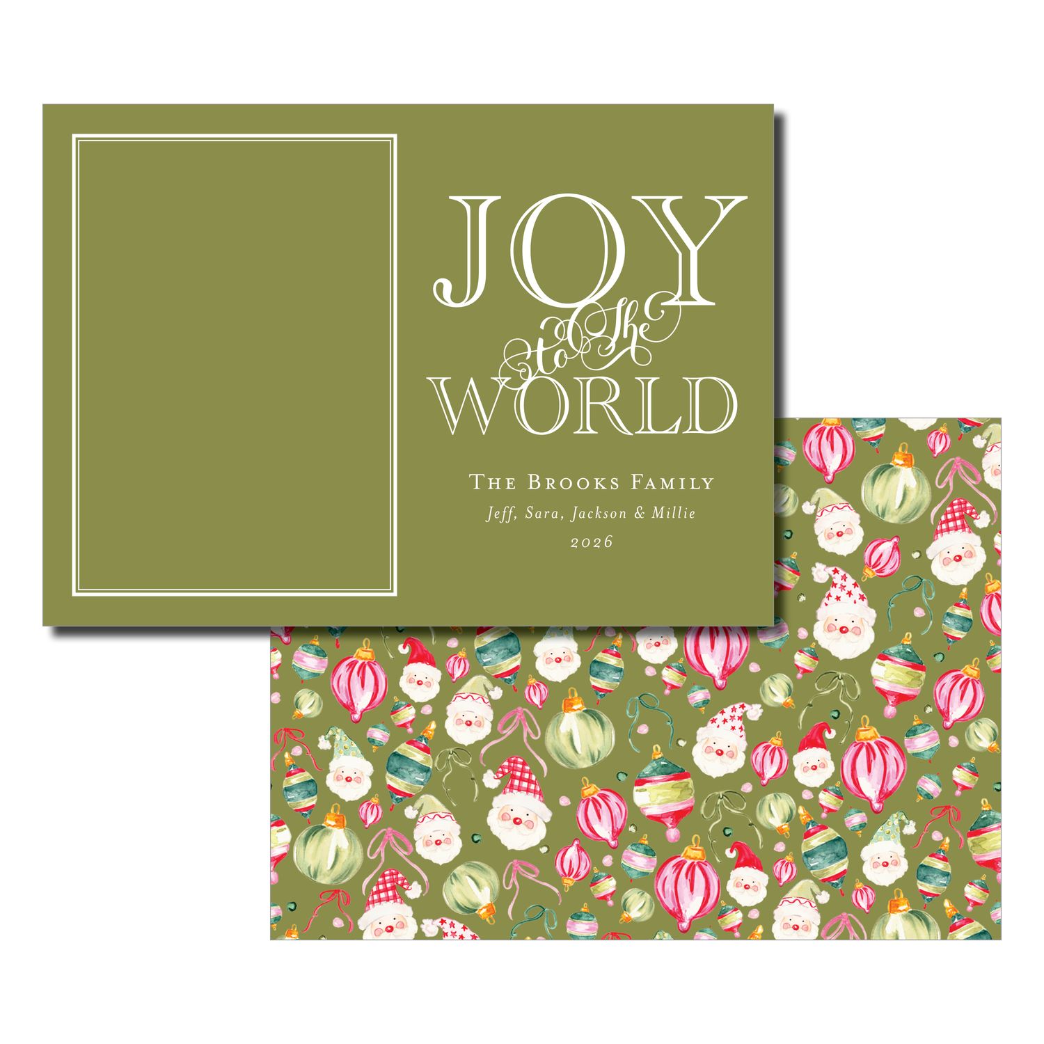 Joy to the World Christmas Card - Green