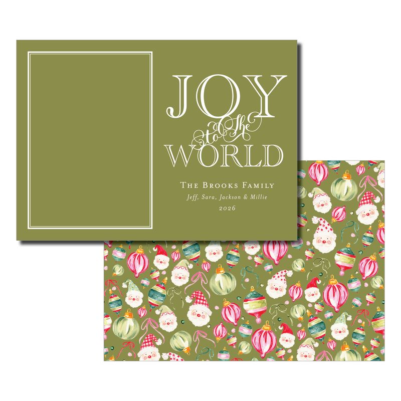 Joy to the World Christmas Card - Green