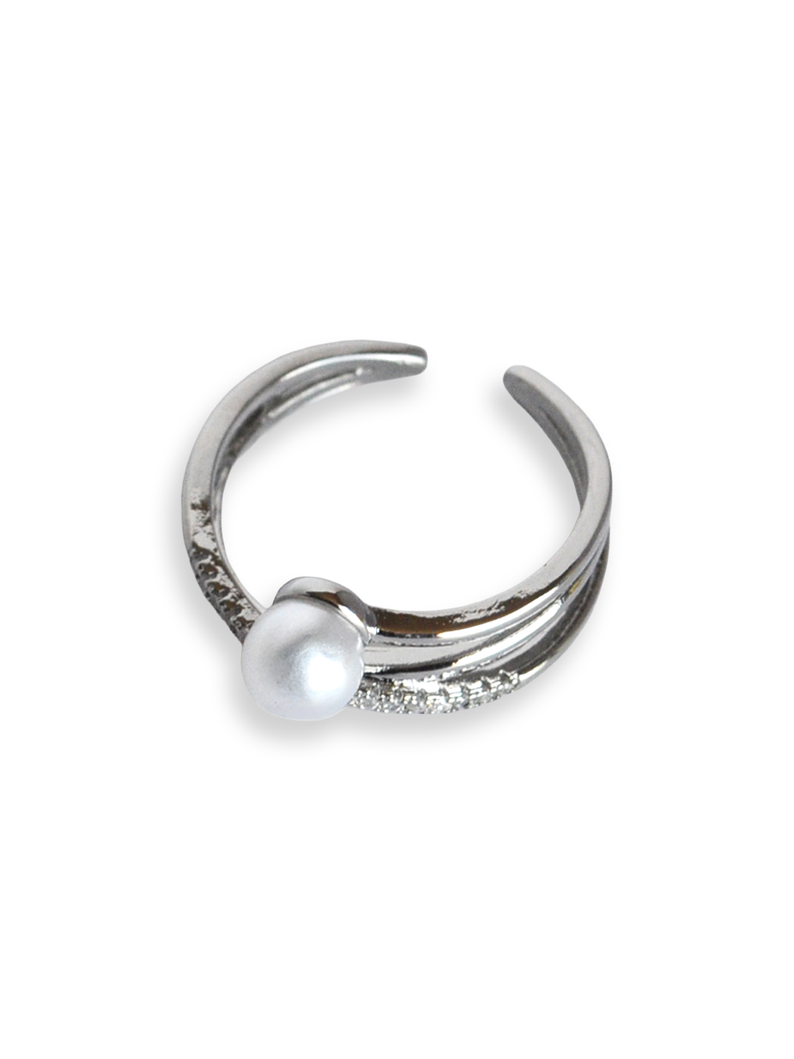 Anillo abierto con perla