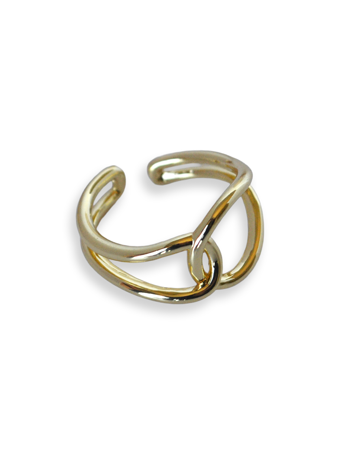 Anillo dorado entrelazado