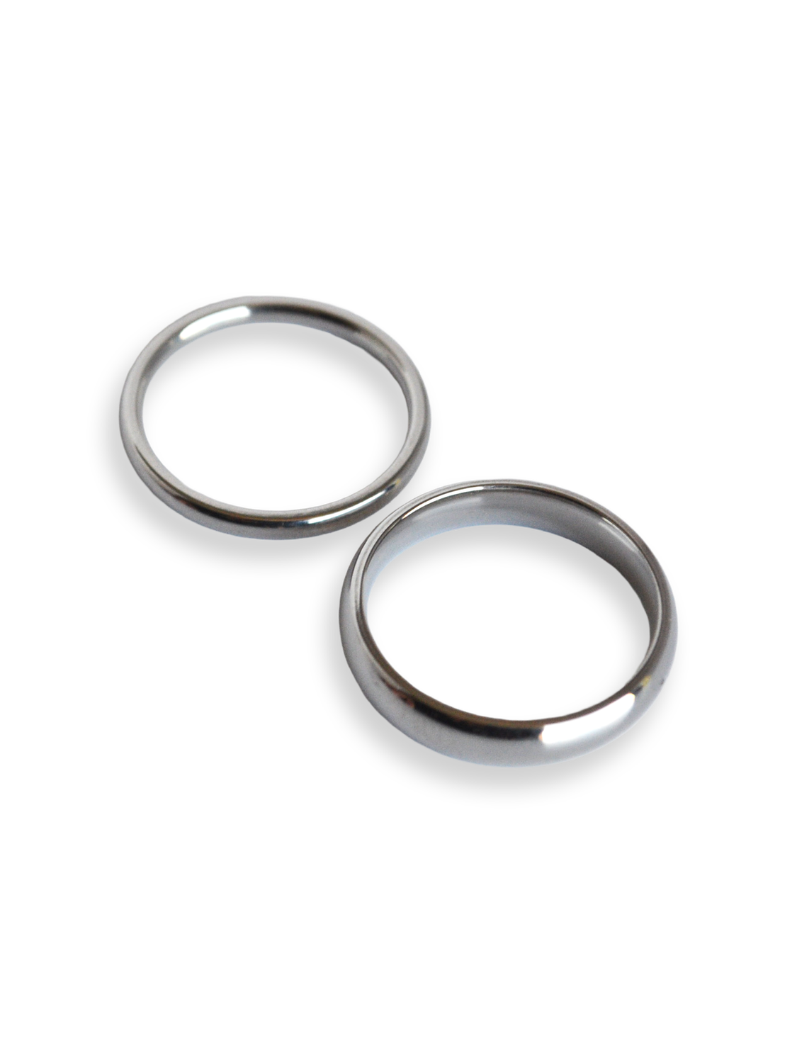 Set de anillos lisos plateados (2 piezas)