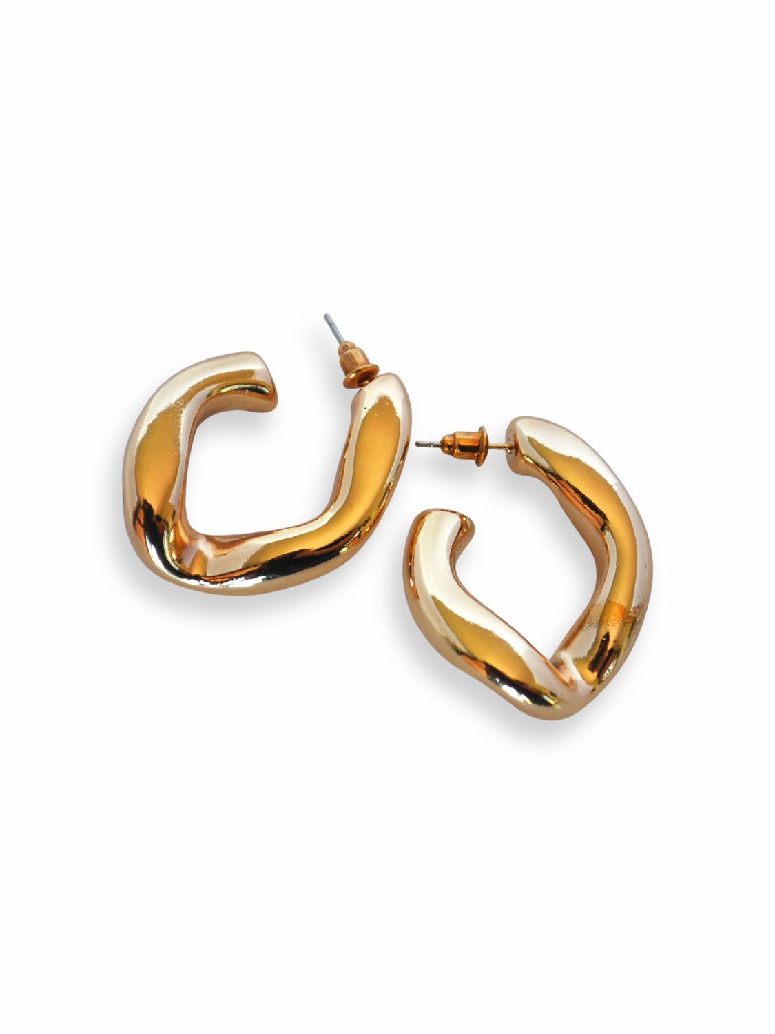 Aretes Golden Fluid Hoops