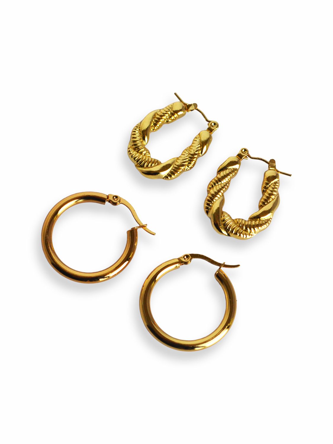 Aretes Golden Twist Hoops