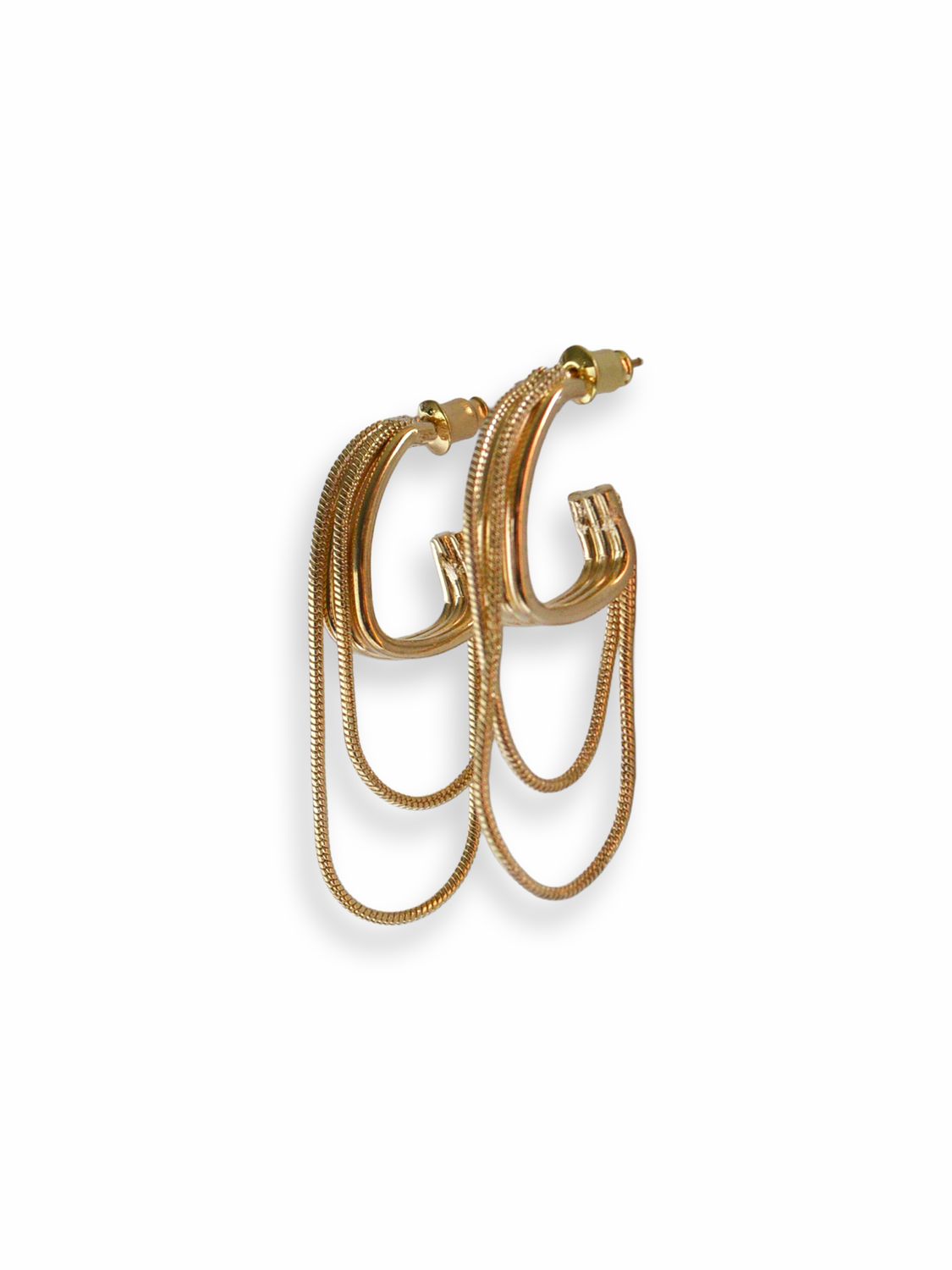 Aretes Golden Chain Hoops
