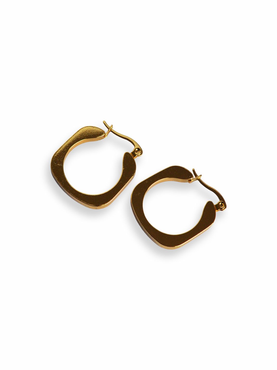 Aretes Golden Square Hoops