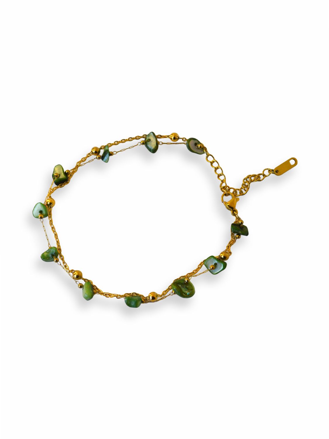Tobillera Green Stone
