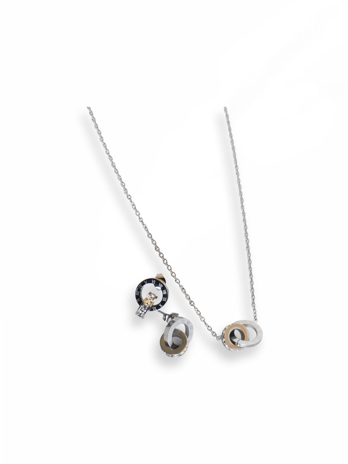 Collar Plateado Double Circle