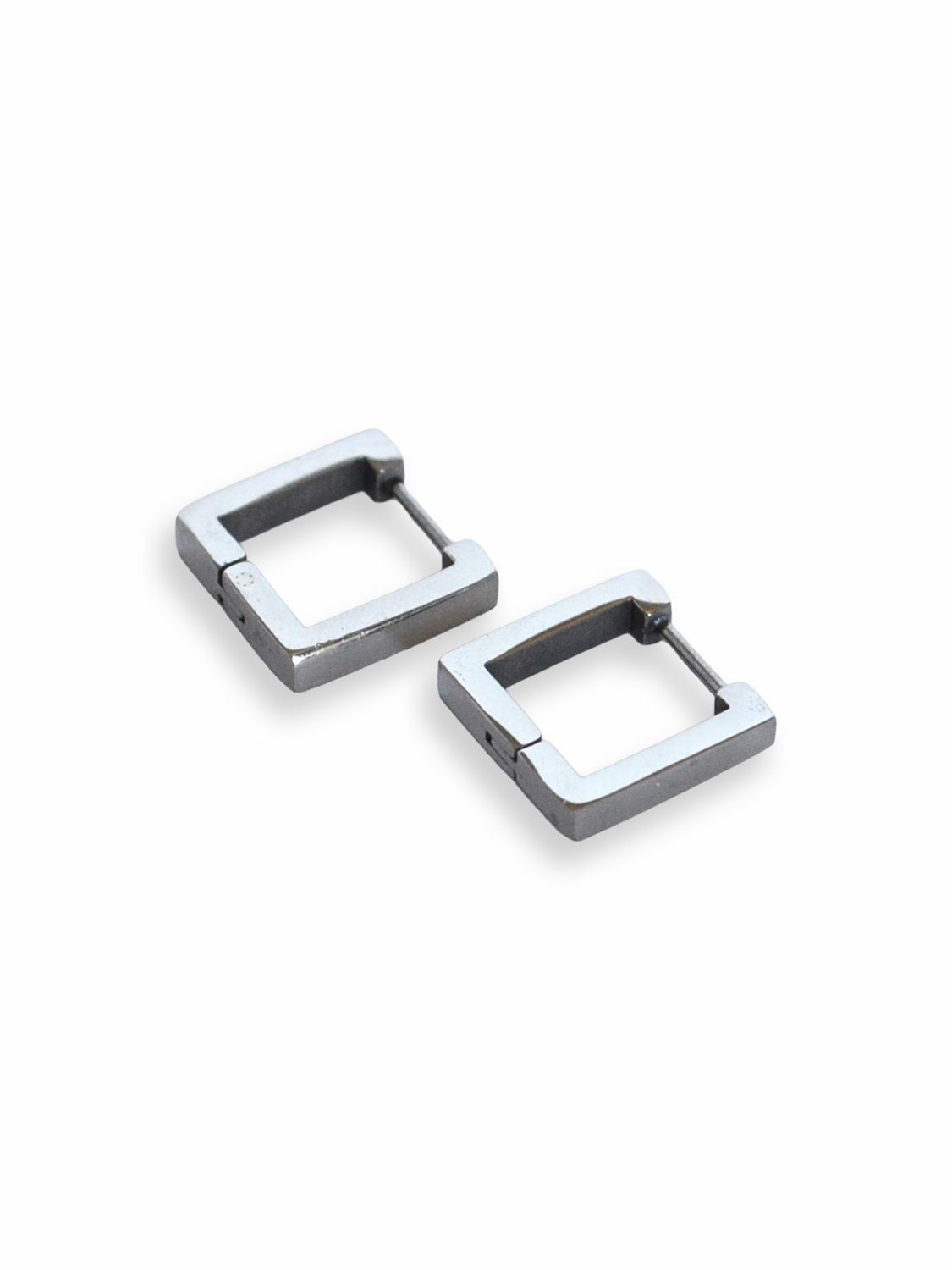 Aretes Silver Square Hoops