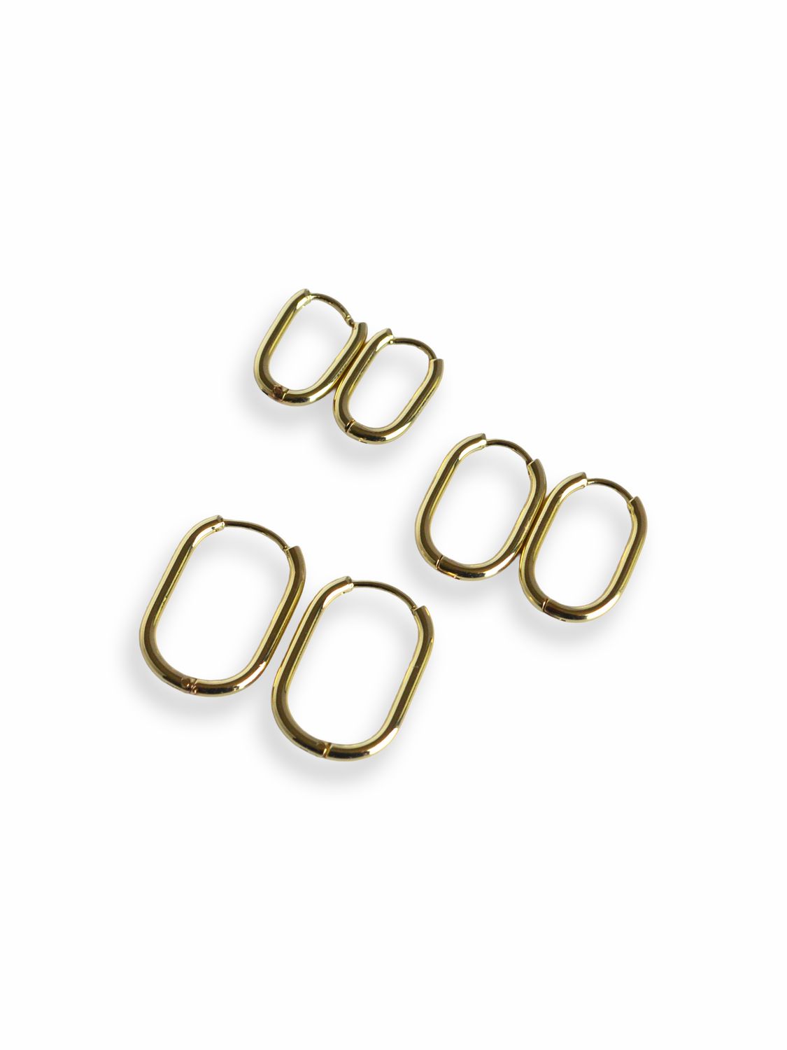 Aretes Golden Oval Hoops