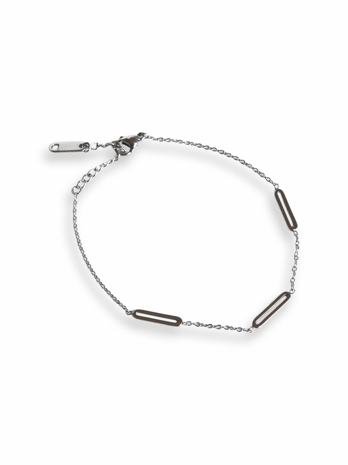 Pulsera Plateada Geometric Links