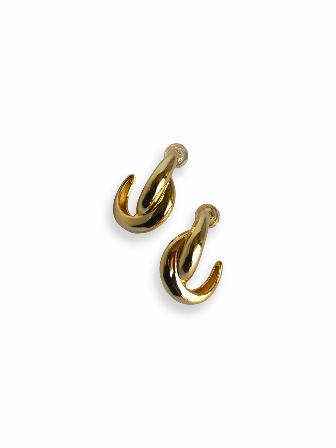 Aretes Golden Sculpt Hoops