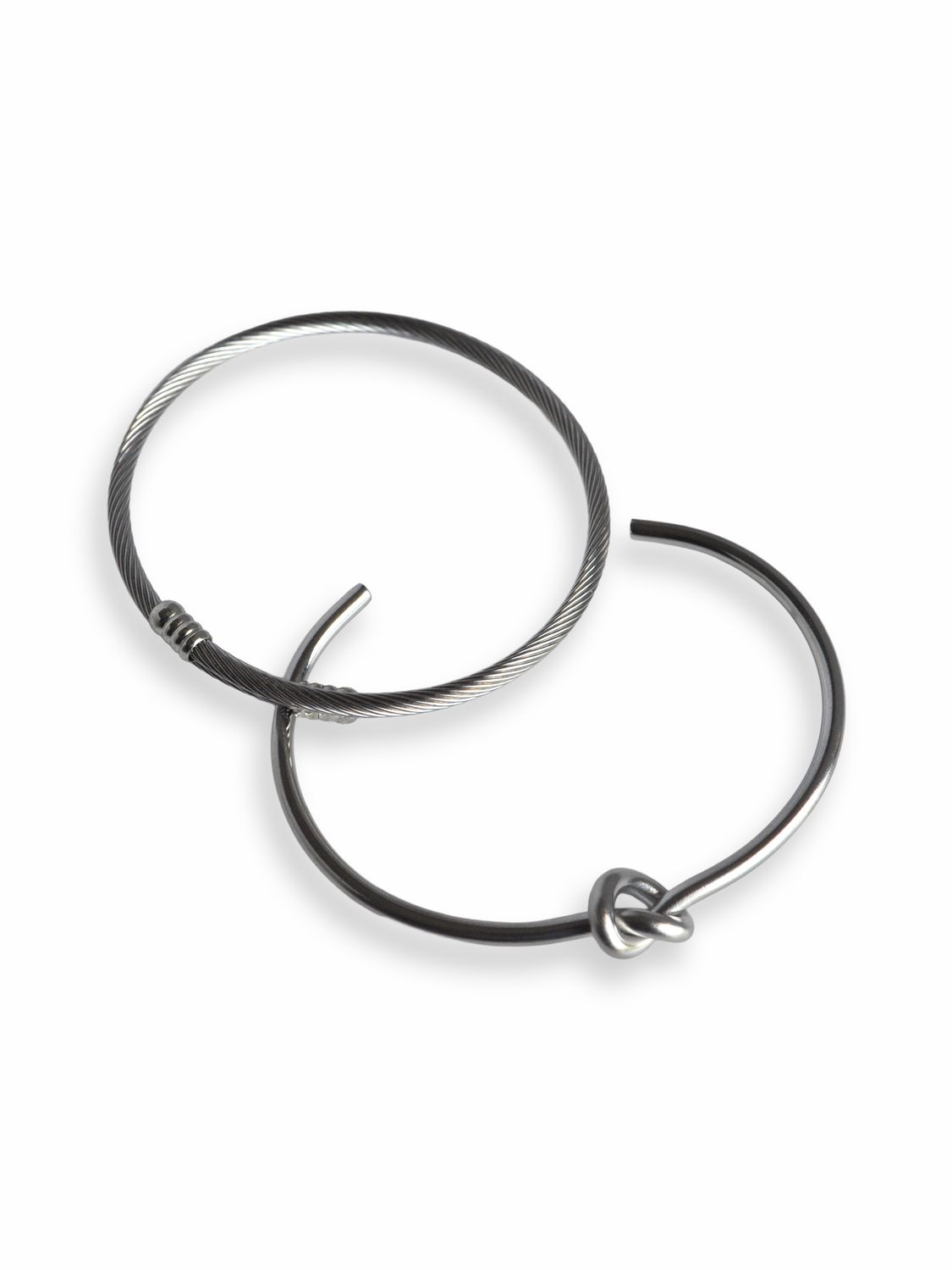 Set Pulseras Plateadas Knot