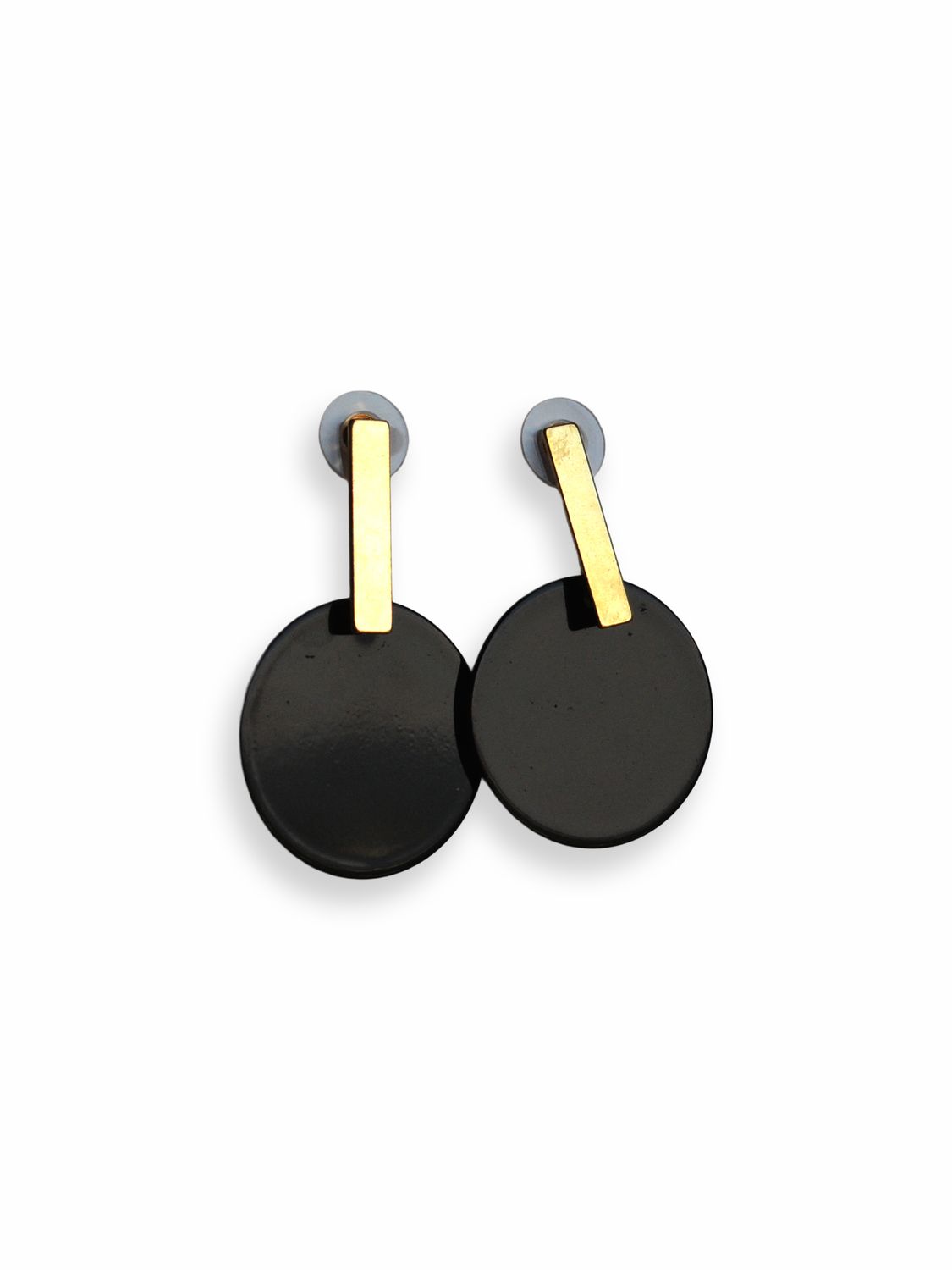 Aretes Noir Disc Drops