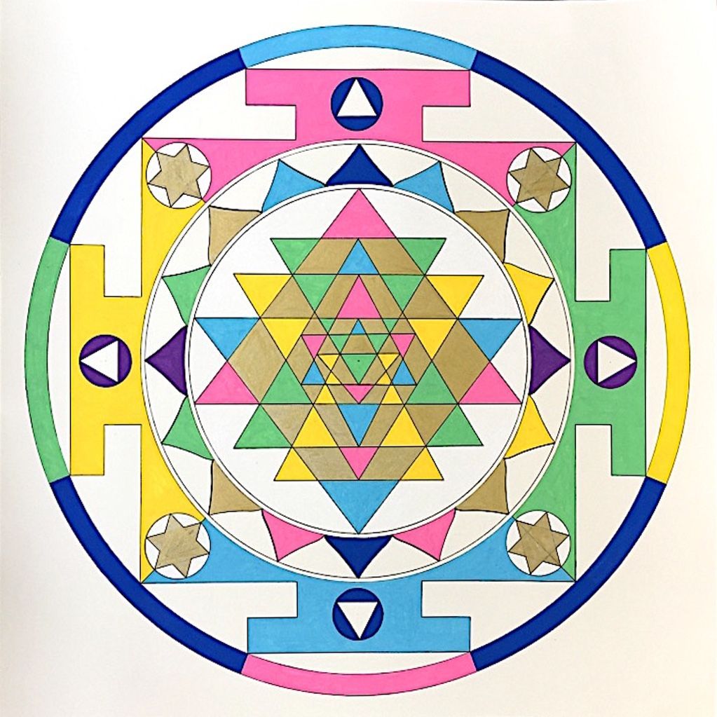 Mandala tibétain Shi Yantra 25x25 Mandala tibétain Shi Yantra 25x25