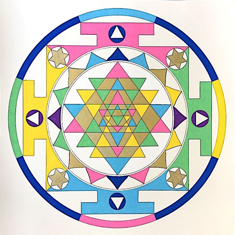 Mandala tibétain Shi Yantra 25x25 Mandala tibétain Shi Yantra 25x25