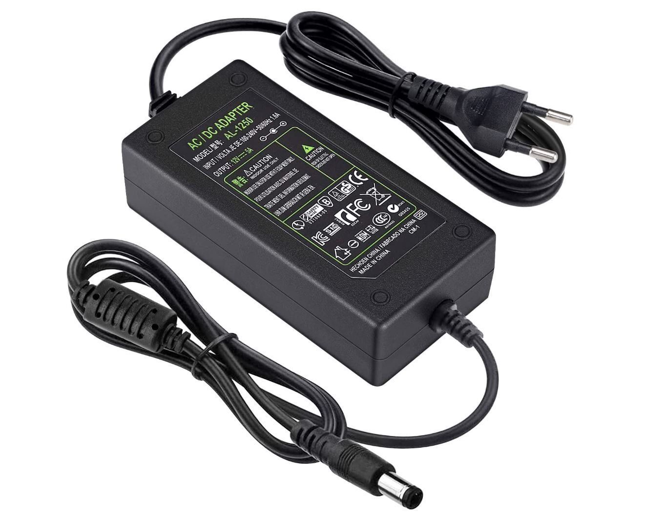 Universal 60Watt Netzteil, 12V 5A Steckernetzteil, AC/DC Adapter Trafo