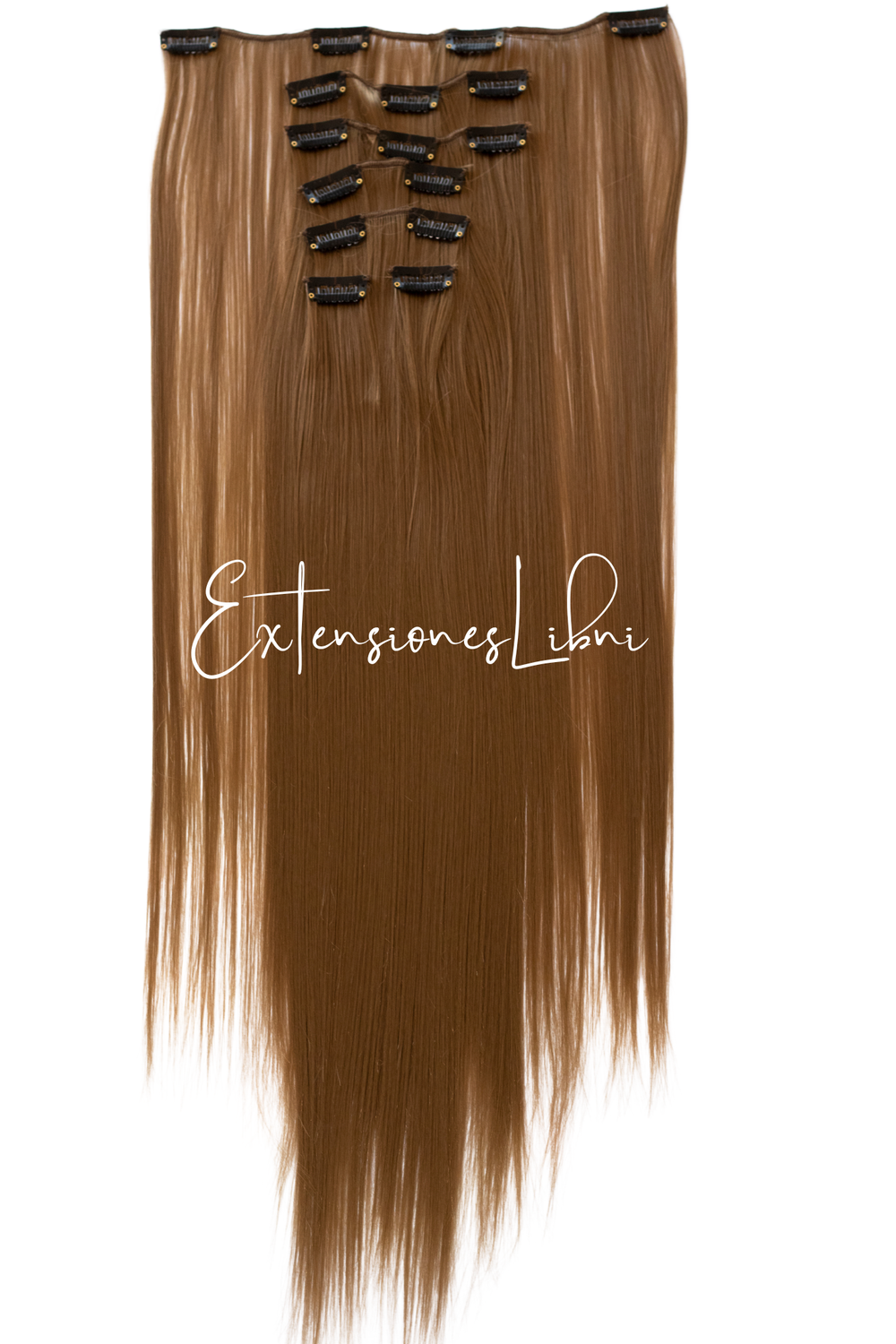 Extensiones de Cabello, Paquete 7 Pzas - Fibra Natural - 4