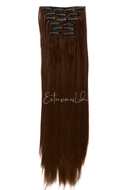 Extensiones de Cabello, Paquete 7 cortinas - Fibra Natural - T4