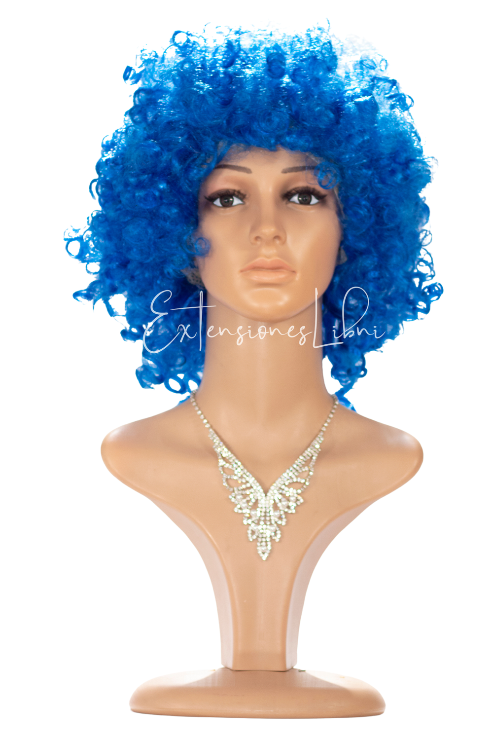 Peluca Fantasía Afro Azul Rey