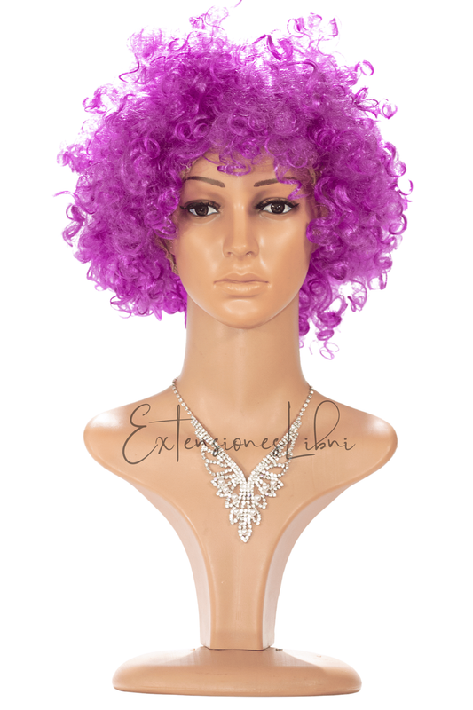 Peluca Fantasía Afro Purpura