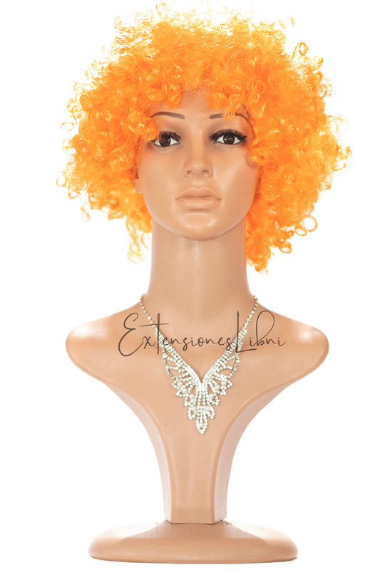 Peluca Fantasía Afro Naranja