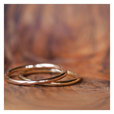 Solid 9ct Gold / Rose Gold Stacking Ring