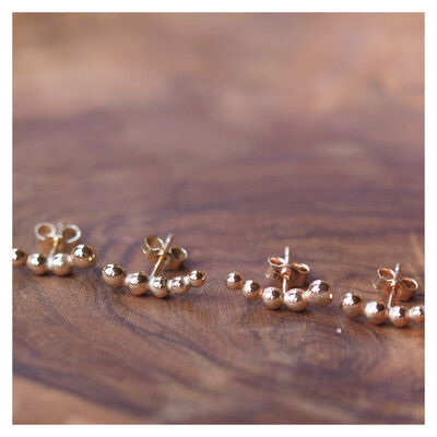 9ct Gold / 9ct Rose Gold Bobble Creeper Earrings 9ct Gold / 9ct Rose Gold Bobble Creeper Earrings