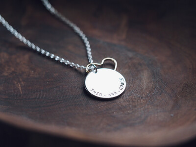 Personalised MAXI Sterling Silver Disc Necklace