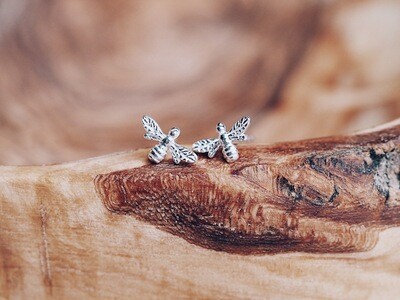 Sterling Silver Bee Earrings