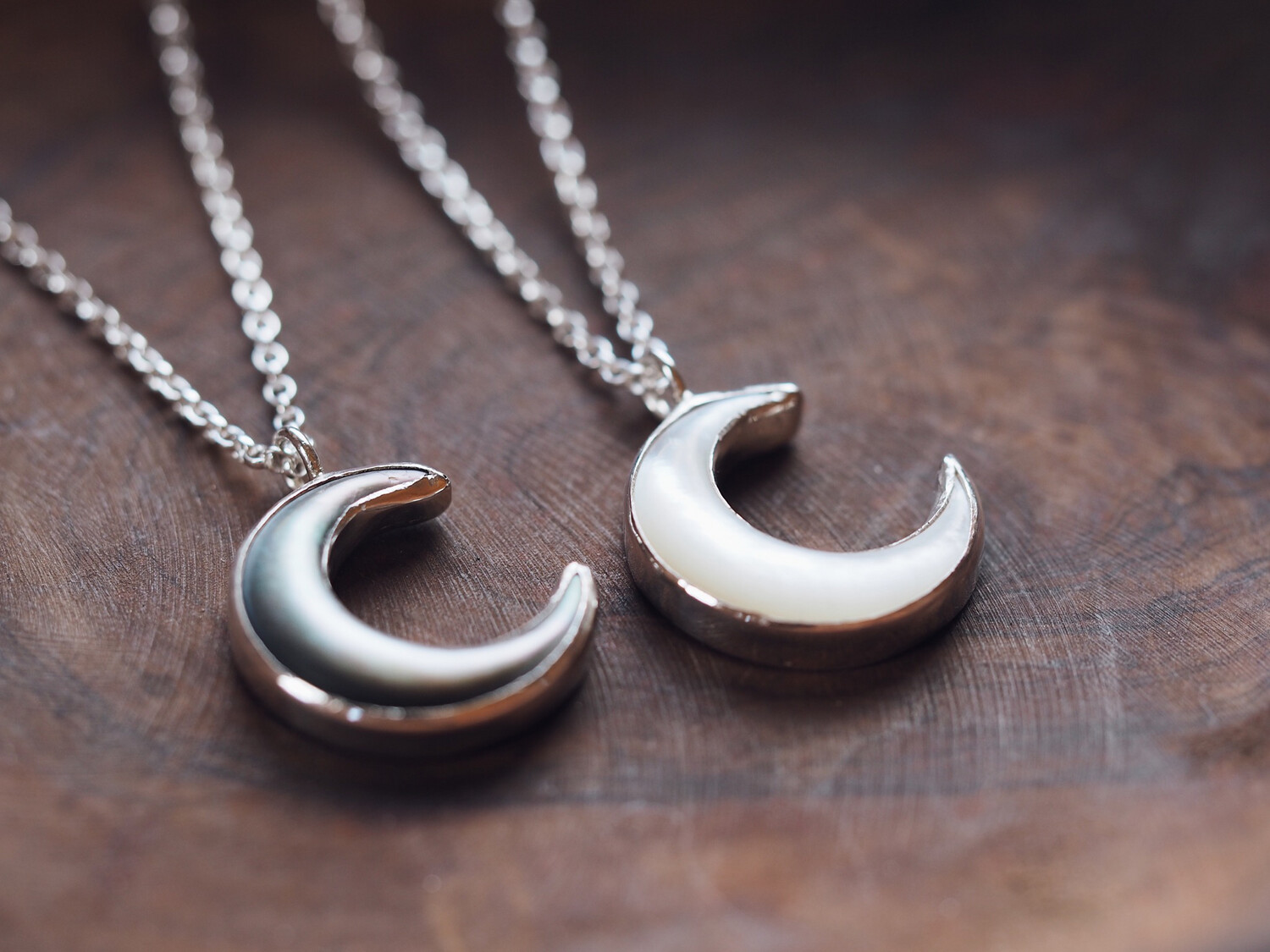 Large Personalised Pearl Moon Necklace
