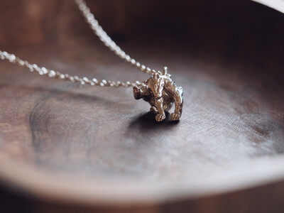 Sterling Silver Solid “Bruce The Badger” Necklace