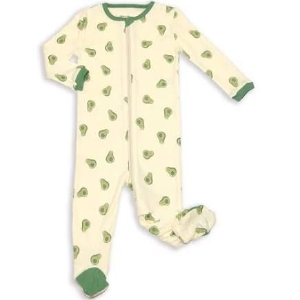 Silkberry Baby Organic Cotton Footed  Zipper Sleeper, Color: Happy Avocado, Size: 0-3M