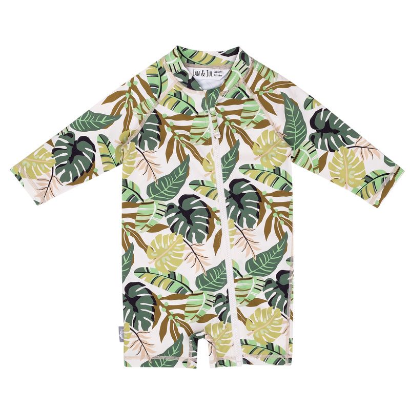 Jan &amp; Jul 1pc UV Jumpsuit- Green Tropical , Size: 6M