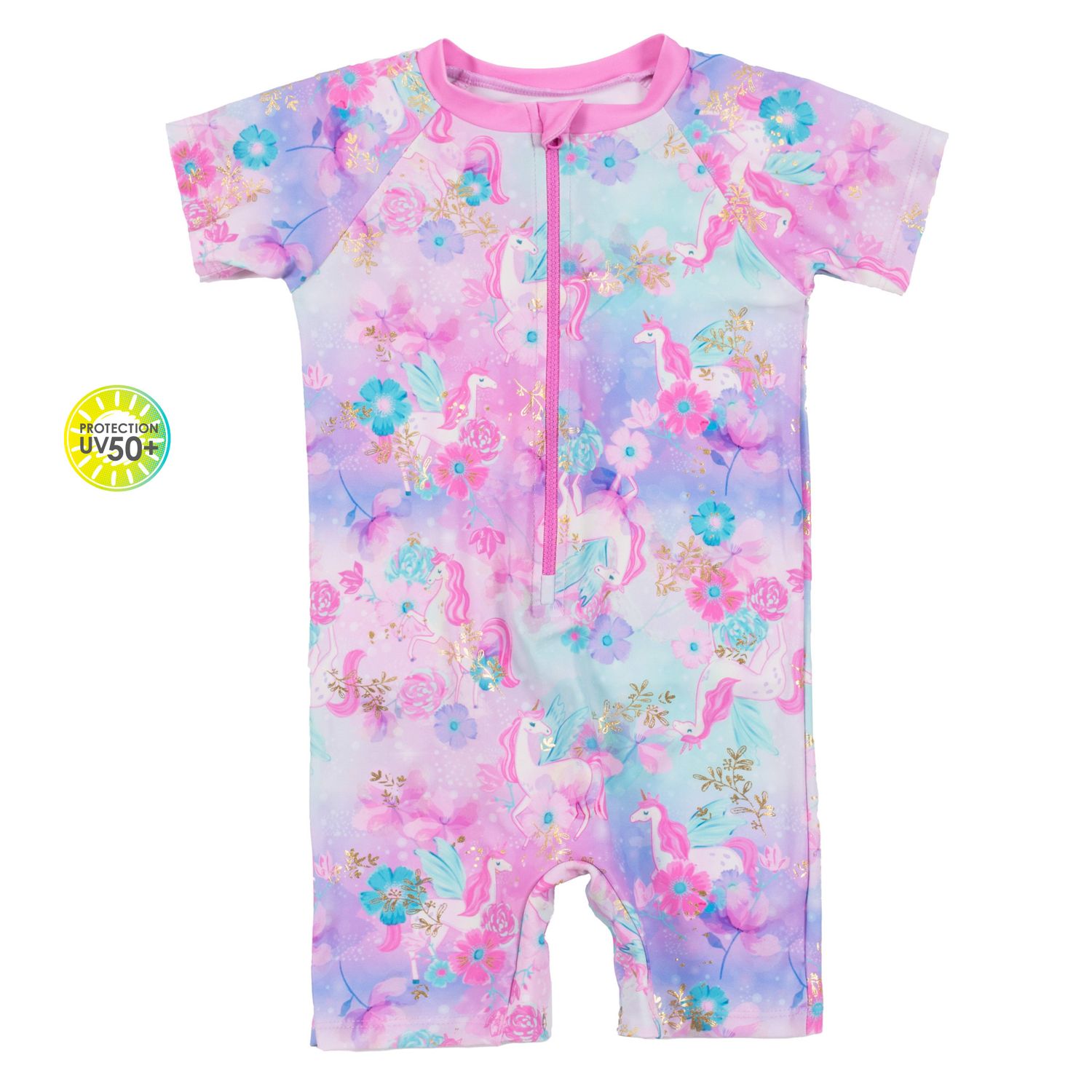 Nano Girls UV 1pc Rashguard Swimsuit- Unicorn , Size: 6/9M